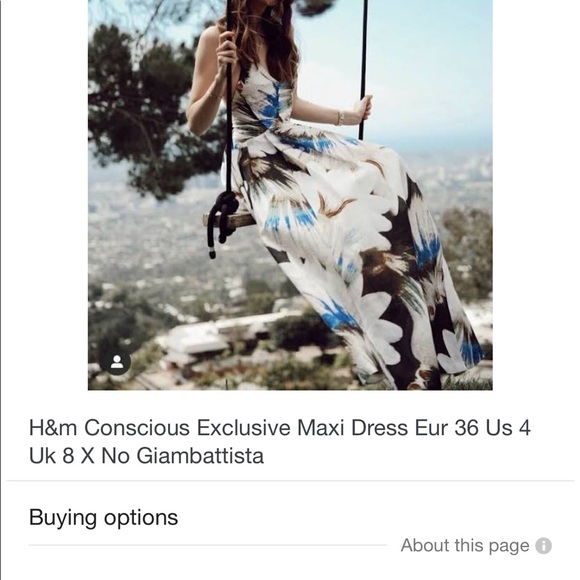 H&M Conscious Exclusive Silk Blend Dress Size XS 2 34 - Picture 7 of 11